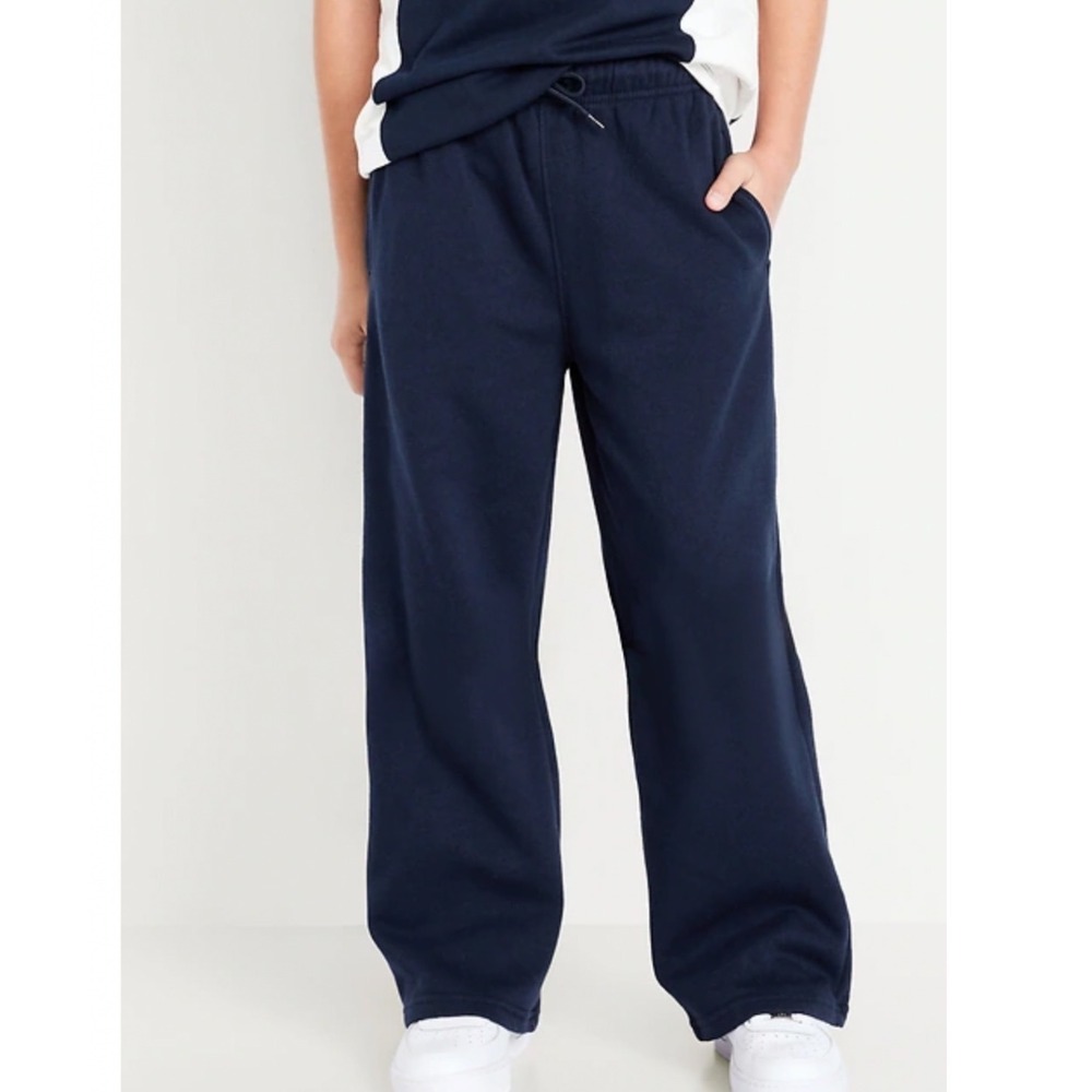 Old Navy Kids Baggy Sweatpants‎ Navy Blue Wide Leg Fleece Joggers S